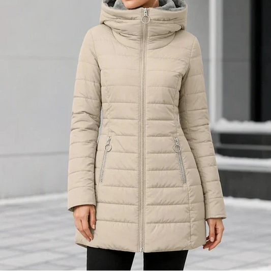 Cozelle Quilted Puffer Coat - Women's Hooded Longline