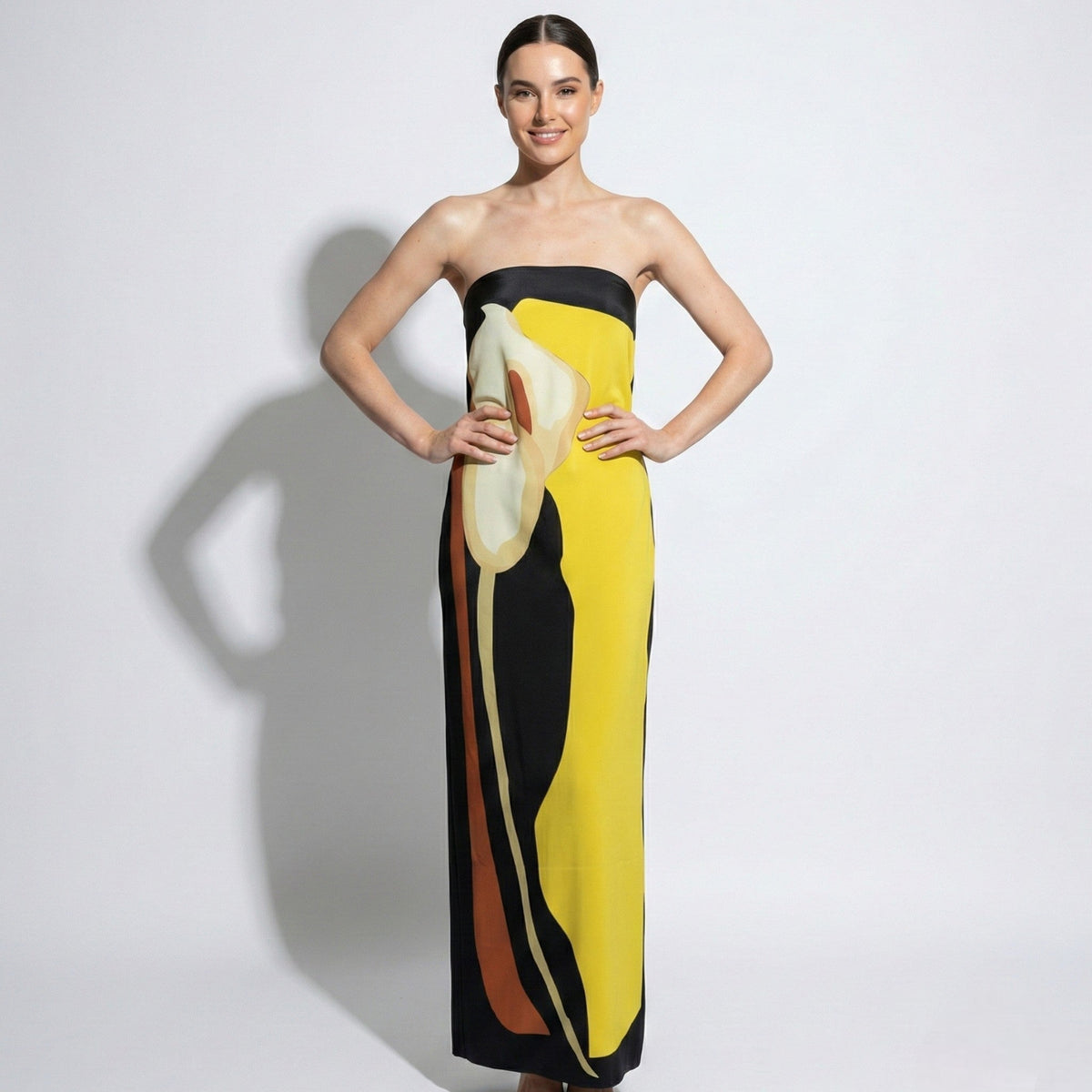 Strapless Maxi Dress - Women's Bandeau Sculpted Dress