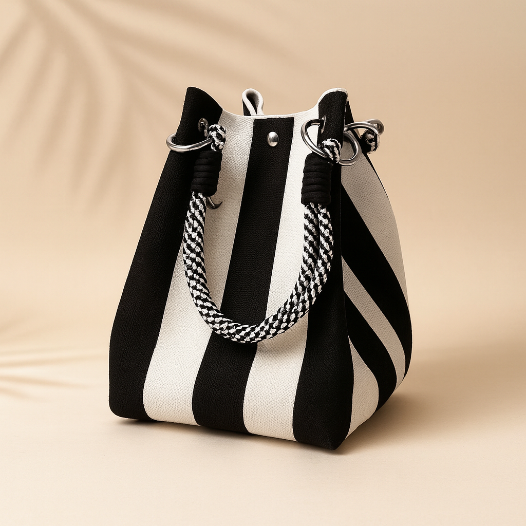 Victoria Bucket Bag - Woven Rope Handle Women's Handbag