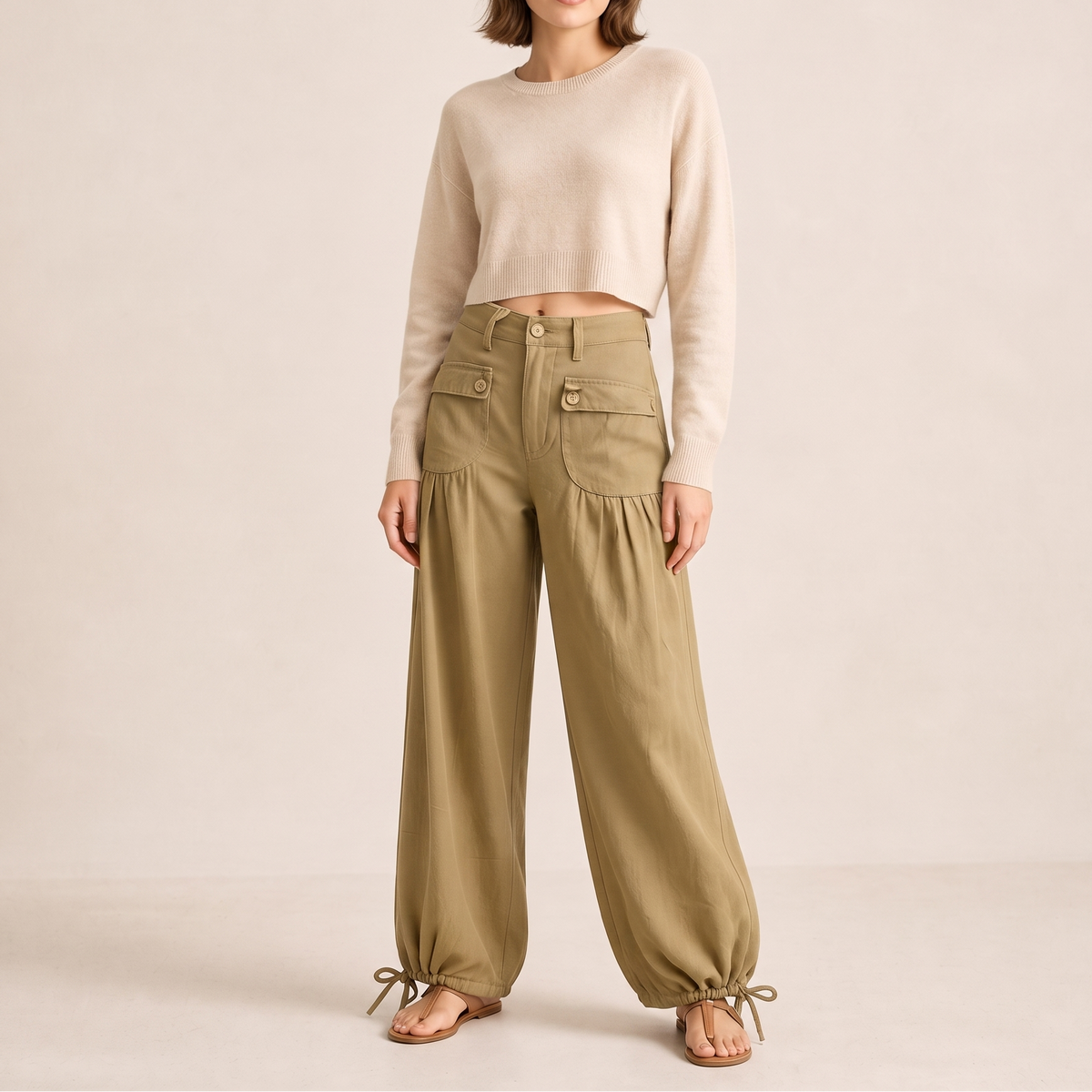 Barrelune Barrel Leg Jeans - Women's Tie Hem Jeans