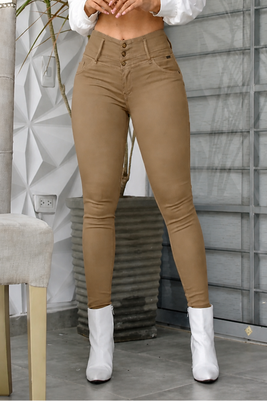 Waistlyn Skinny Jeans - Women's Multi-Button High Waist