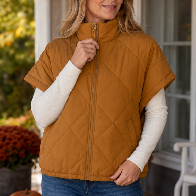 Quilta Diamond-Quilted Gilet - Relaxed Fit Women's Vest