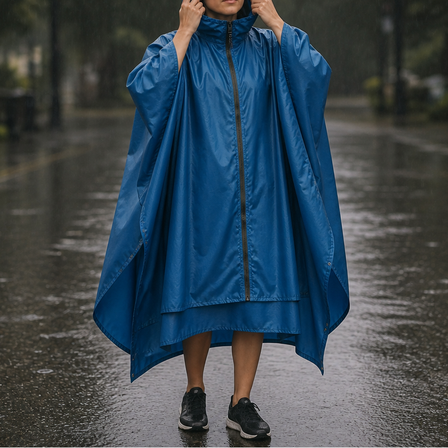 Zipdri Packable Rain Poncho - Women's Full-Zip Hooded
