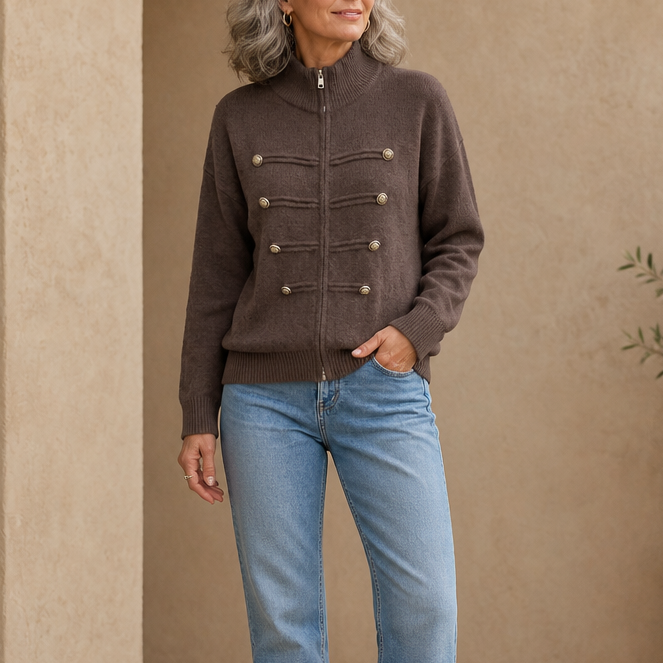 Zipelle Two-Way Zip Cardigan - Women's Sweater Jacket