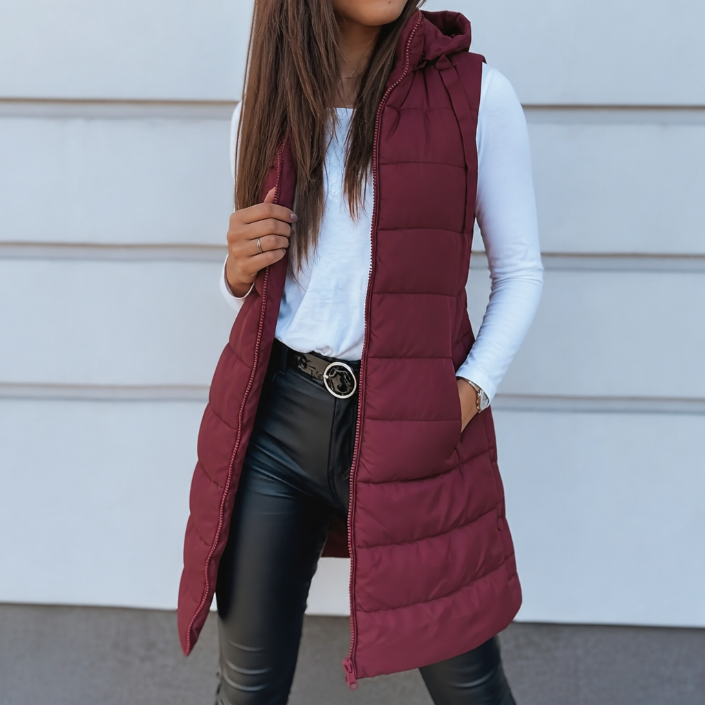 Wearbella Longline Puffer Vest - Women's Zip Up Gilet