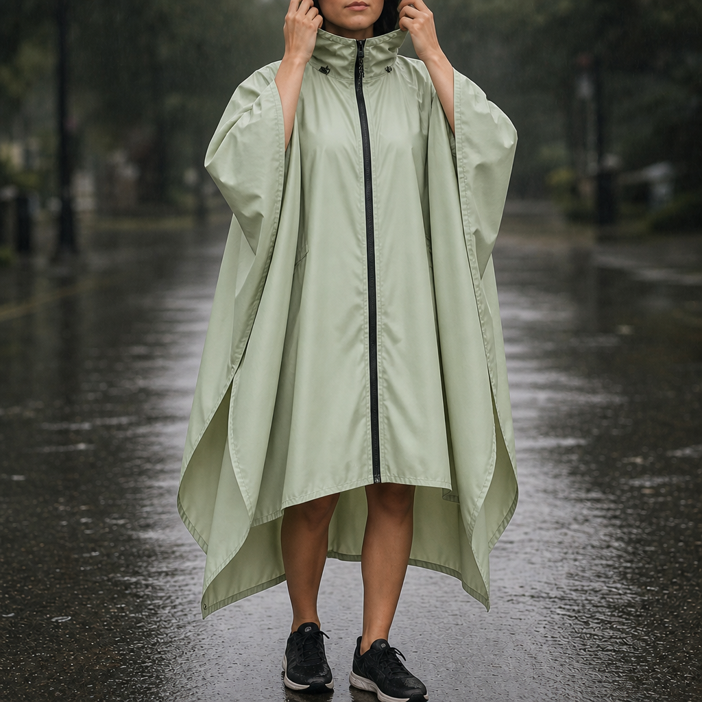 Zipdri Packable Rain Poncho - Women's Full-Zip Hooded