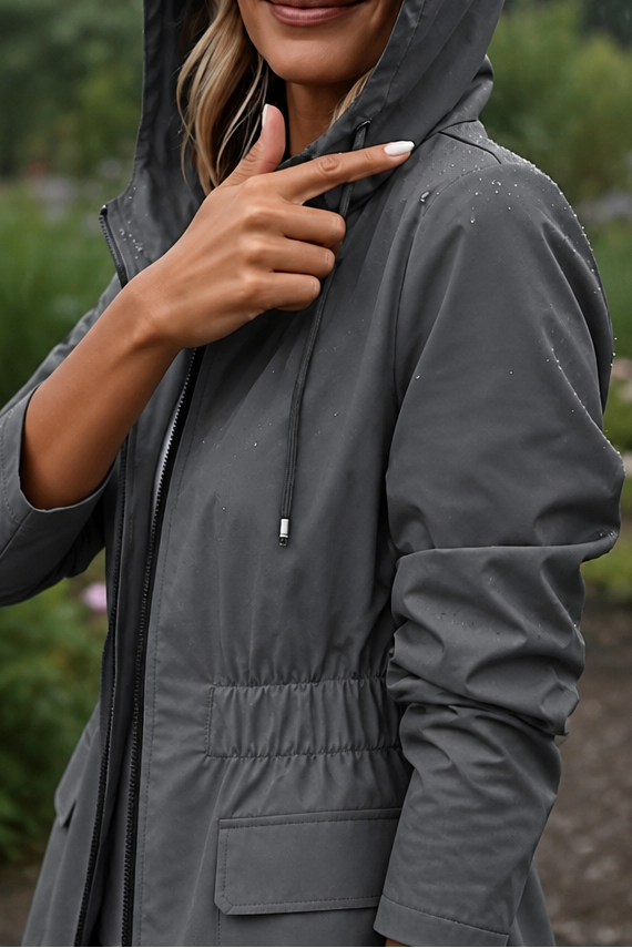 Rainfelle Rain Jacket - Drawstring Waist Women's Coat