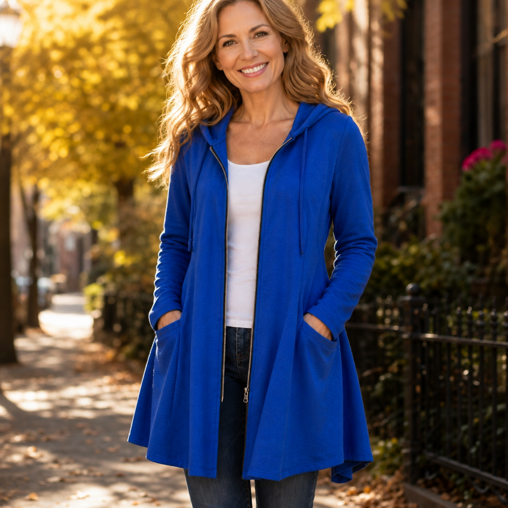 Wrapella Hooded Longline Zip Jacket - Women's Fleece Jacket