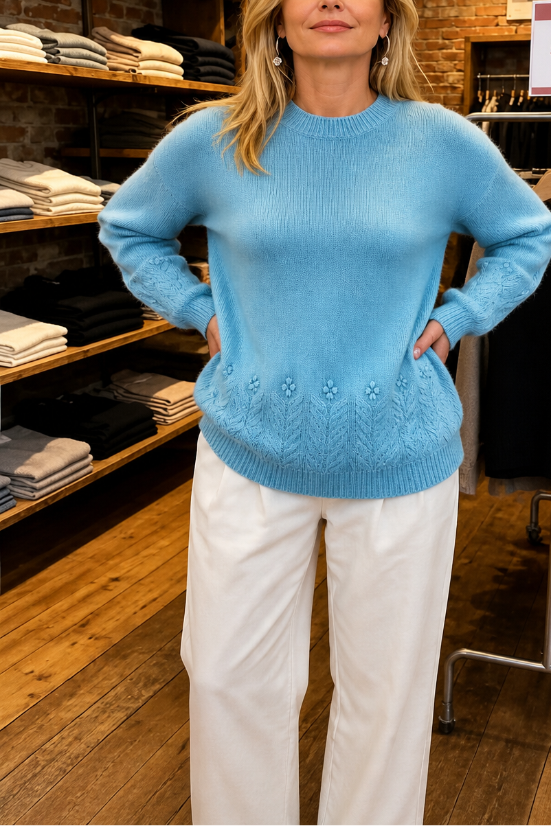 Cablesse Cable Knit Sweater - Women's Crew Neck Jumper