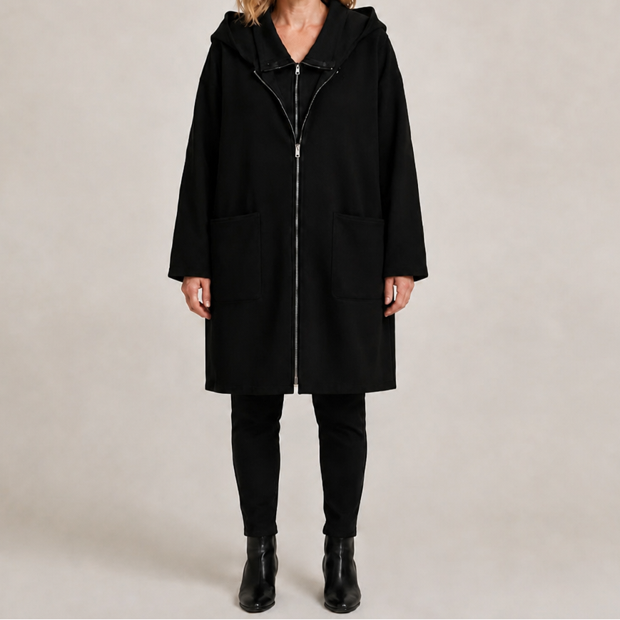 Midella Hooded Jacket - Mid-Length Women's Travel Coat