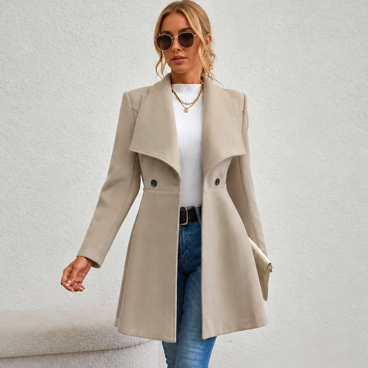 Elowen A Line Overcoat - Women's Double Breasted Coat