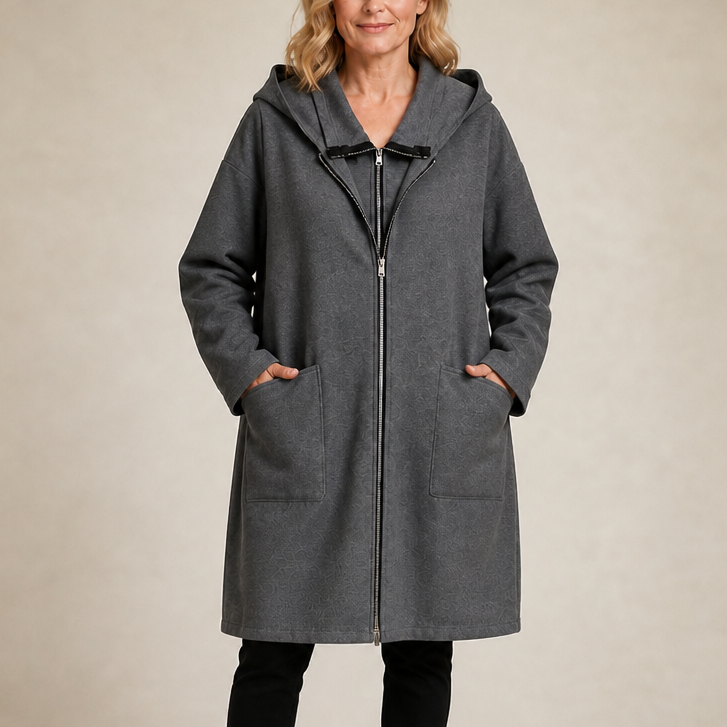 Wrenlora Hooded Mid-Length Coat - Women's Relaxed Coat