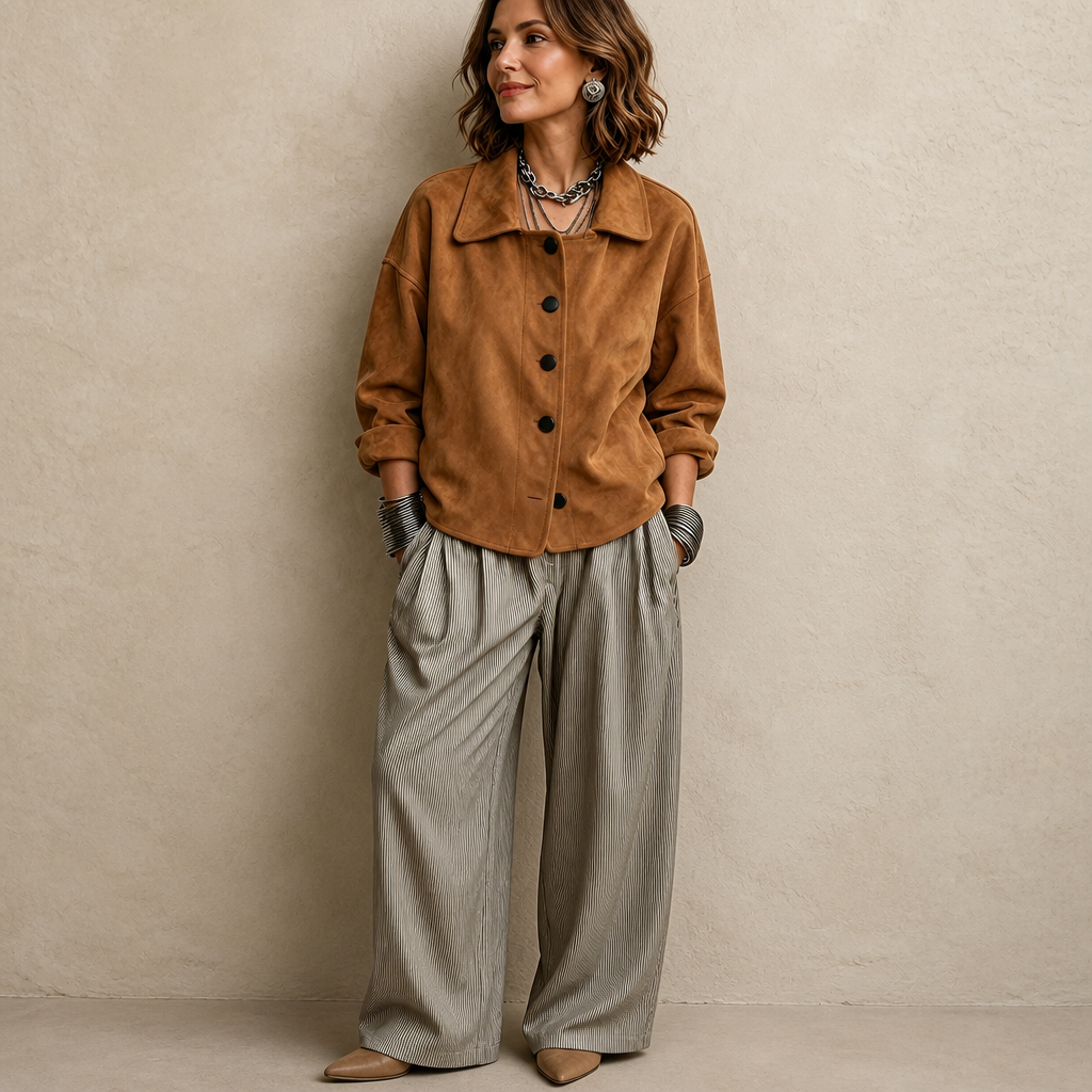 Suedelle Suede-Feel Jacket - Women's Button-Front Jacket