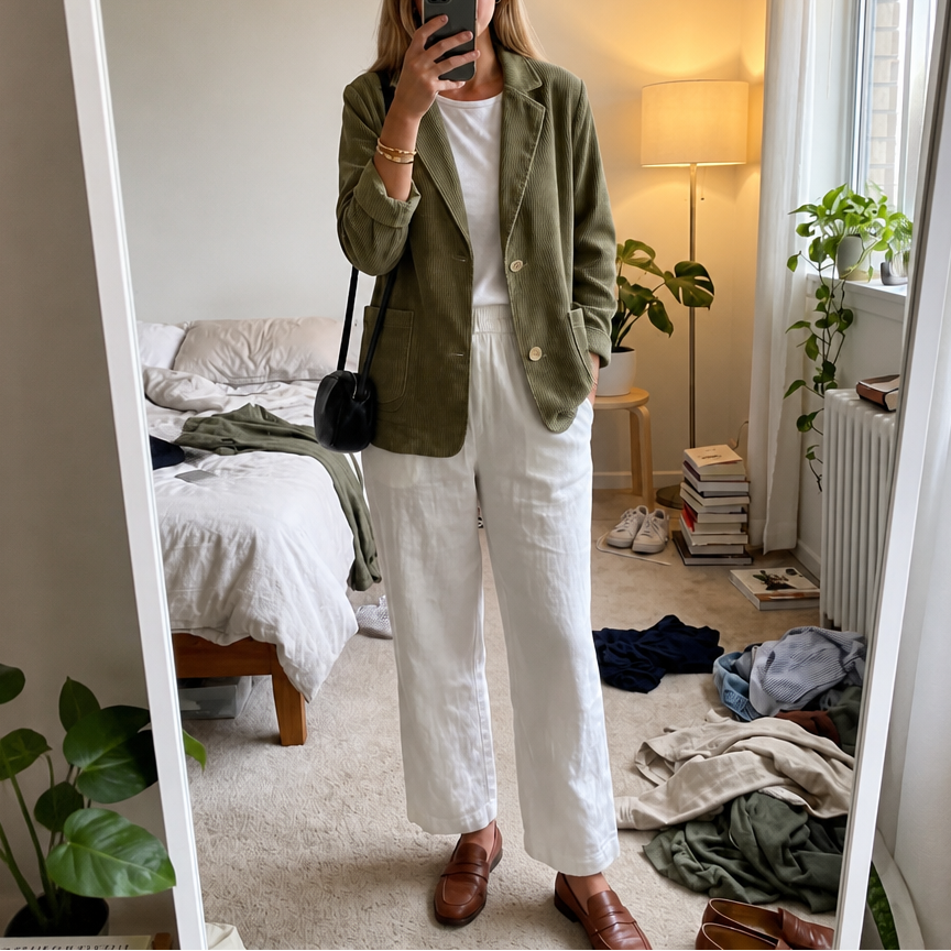 Corduraine Corduroy Blazer - Notch Collar Women's Blazer