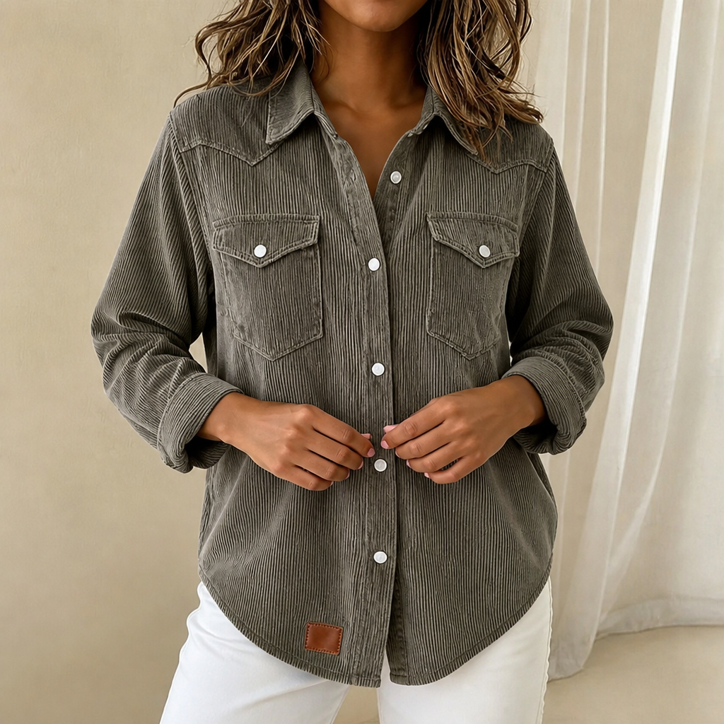 Ribwell Ribbed Knit Shacket - Women's Button Front Shirt