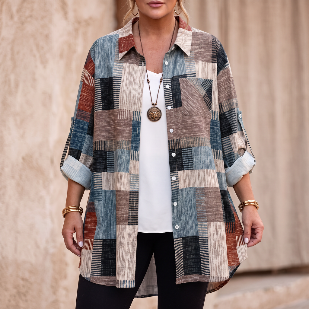 Plaidwell Patchwork Shirt - Plaid Women's Overshirt