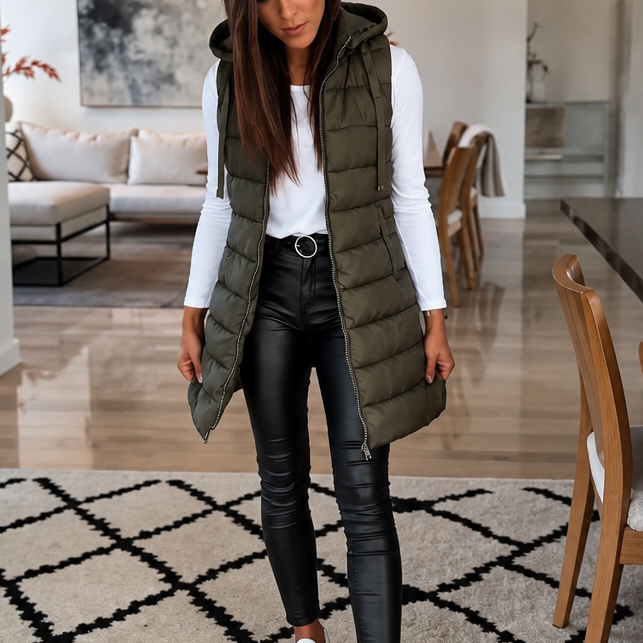 Wearbella Longline Puffer Vest - Women's Zip Up Gilet