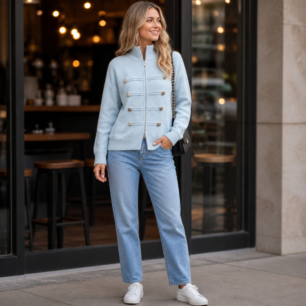 Wearbella Double-Zip Knit Jacket - Women's Cropped Jacket