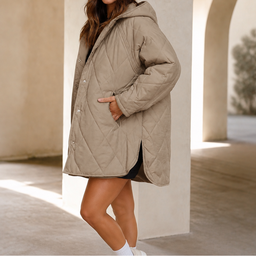 Wearbella Diamond Quilted Puffer - Women's Hooded Jacket