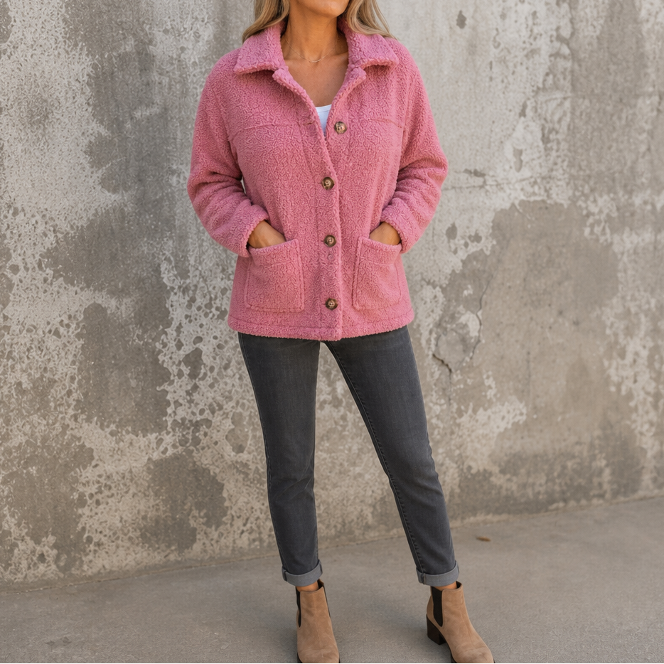Ariane Curly Faux Fur Jacket - Women's Button-Front Coat