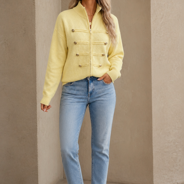 Mayfield Military Knit Cardigan - Gold Button Women's Knit