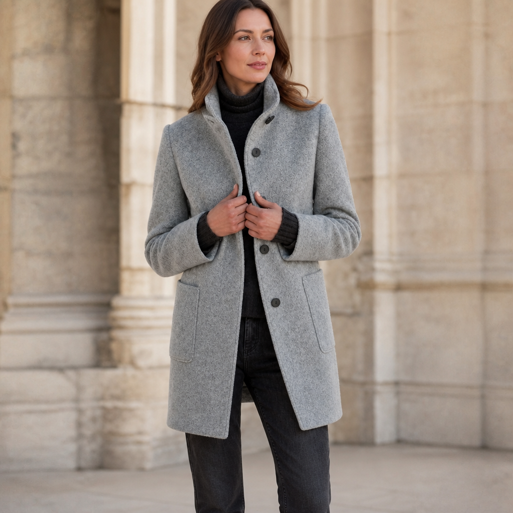 Standelle Stand Collar Coat - Button Front Women's Coat