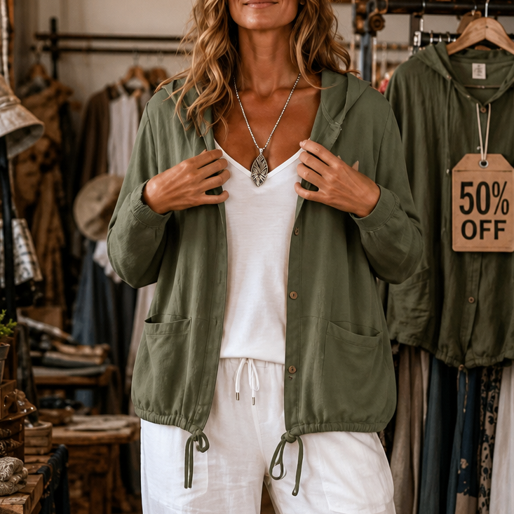 Wearbella Hooded Jacket - Women's Drawstring Light Jacket