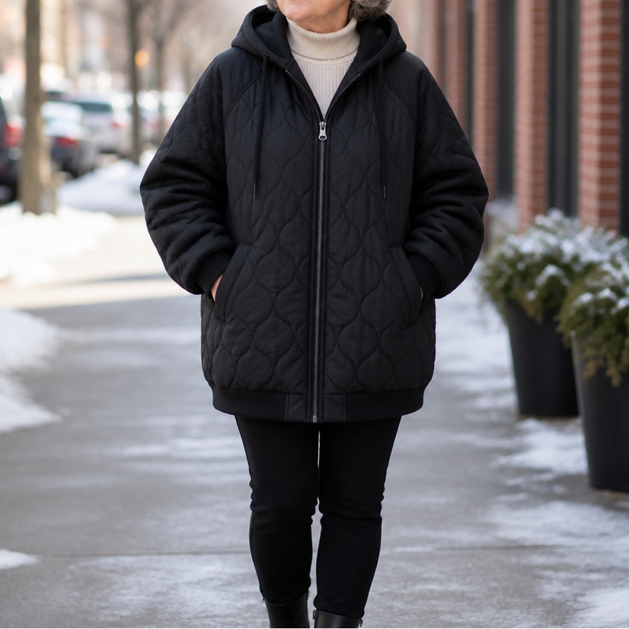 Wearbella Spliced Quilted Puffer - Women's Hooded Jacket