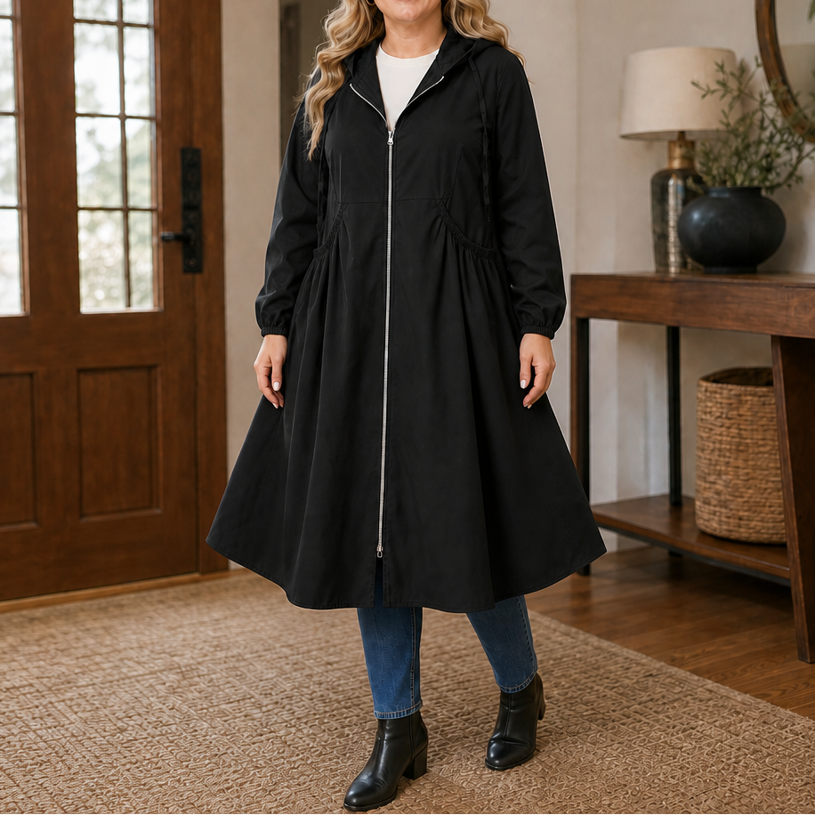 Rainbella Peplum Rain Jacket - Women's Flared Hem Raincoat