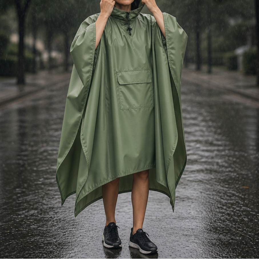 Zipdri Packable Rain Poncho - Women's Full-Zip Hooded