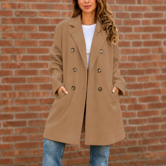 Wearbella Double-Breasted Coat - Women's Longline Work Coat