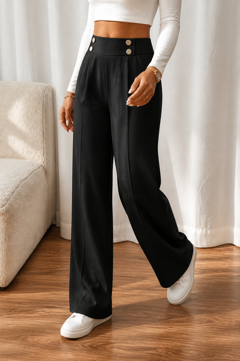 Wearbella Wide Leg Trousers - High Waist Women's Trousers
