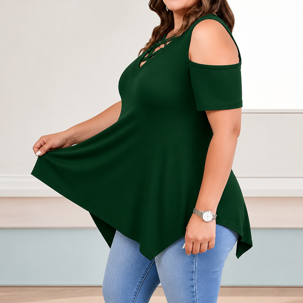 Sharkbite Swing Tunic - Women's Cold Shoulder Top