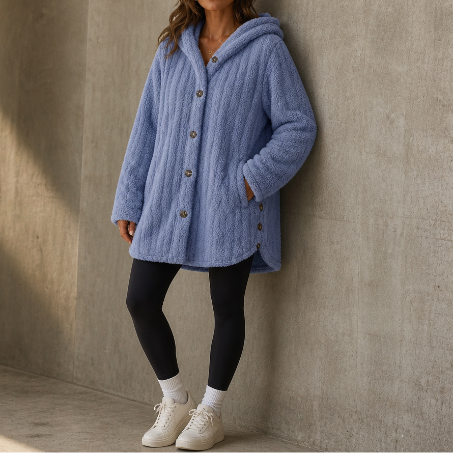 Wearbella Hooded Chunky Knit Cardigan - Women's Button-Up