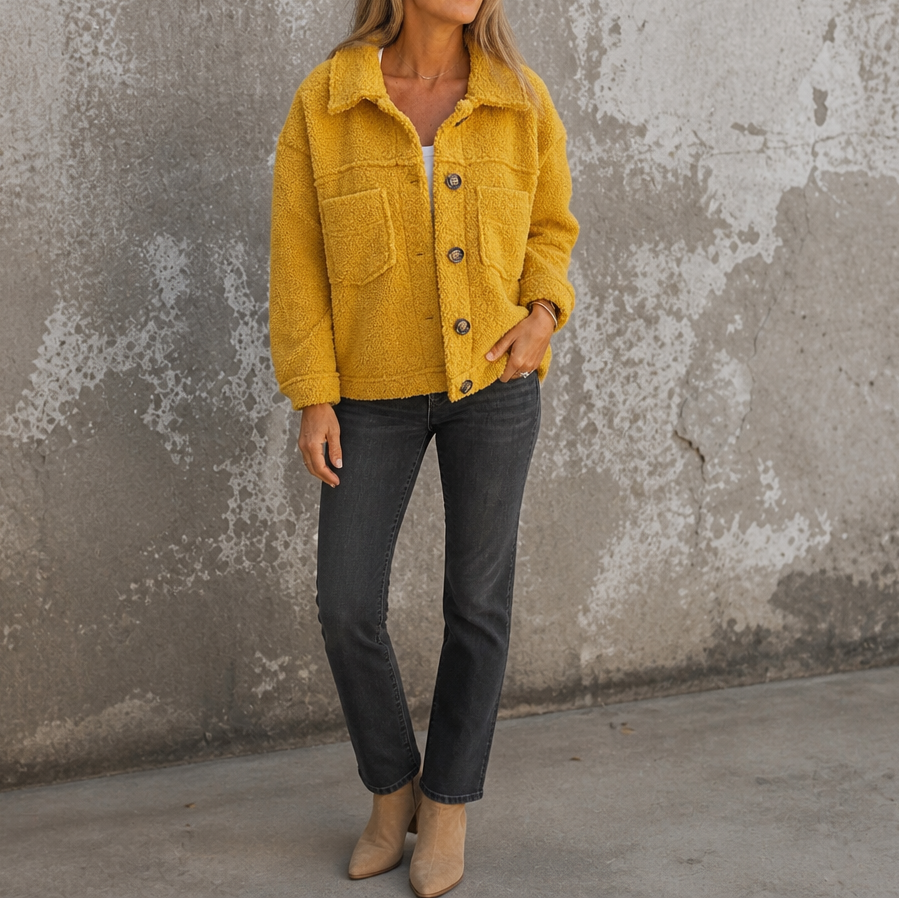 Ariane Curly Faux Fur Jacket - Women's Button-Front Coat