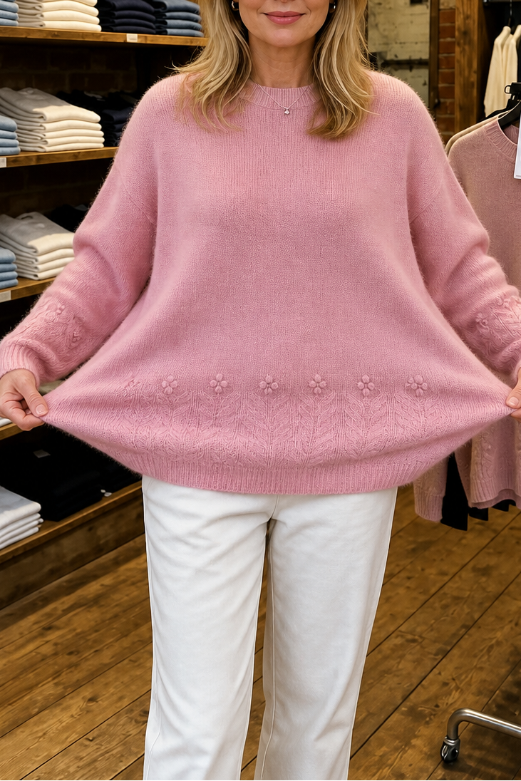 Cablesse Cable Knit Sweater - Women's Crew Neck Jumper