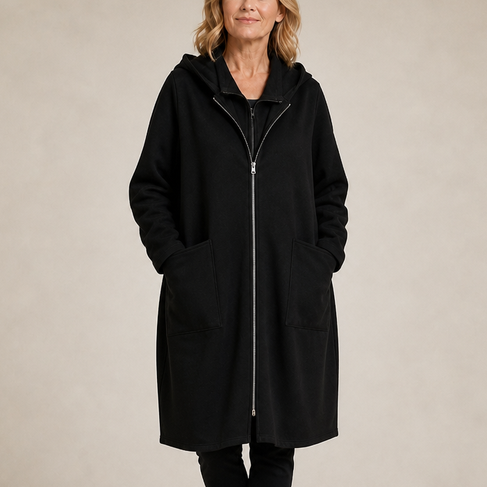 Wrenlora Hooded Mid-Length Coat - Women's Relaxed Coat