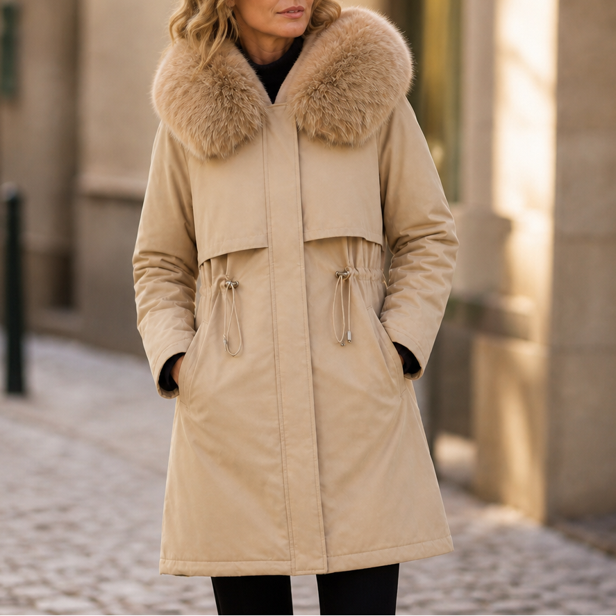 Velora Hooded Faux Fur Coat - Women's Mid-Length Coat