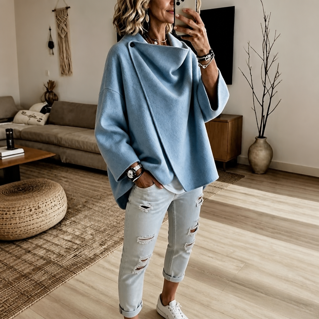 Wrapfield Wrap Cape Jacket - Women's Asymmetric Button Coat