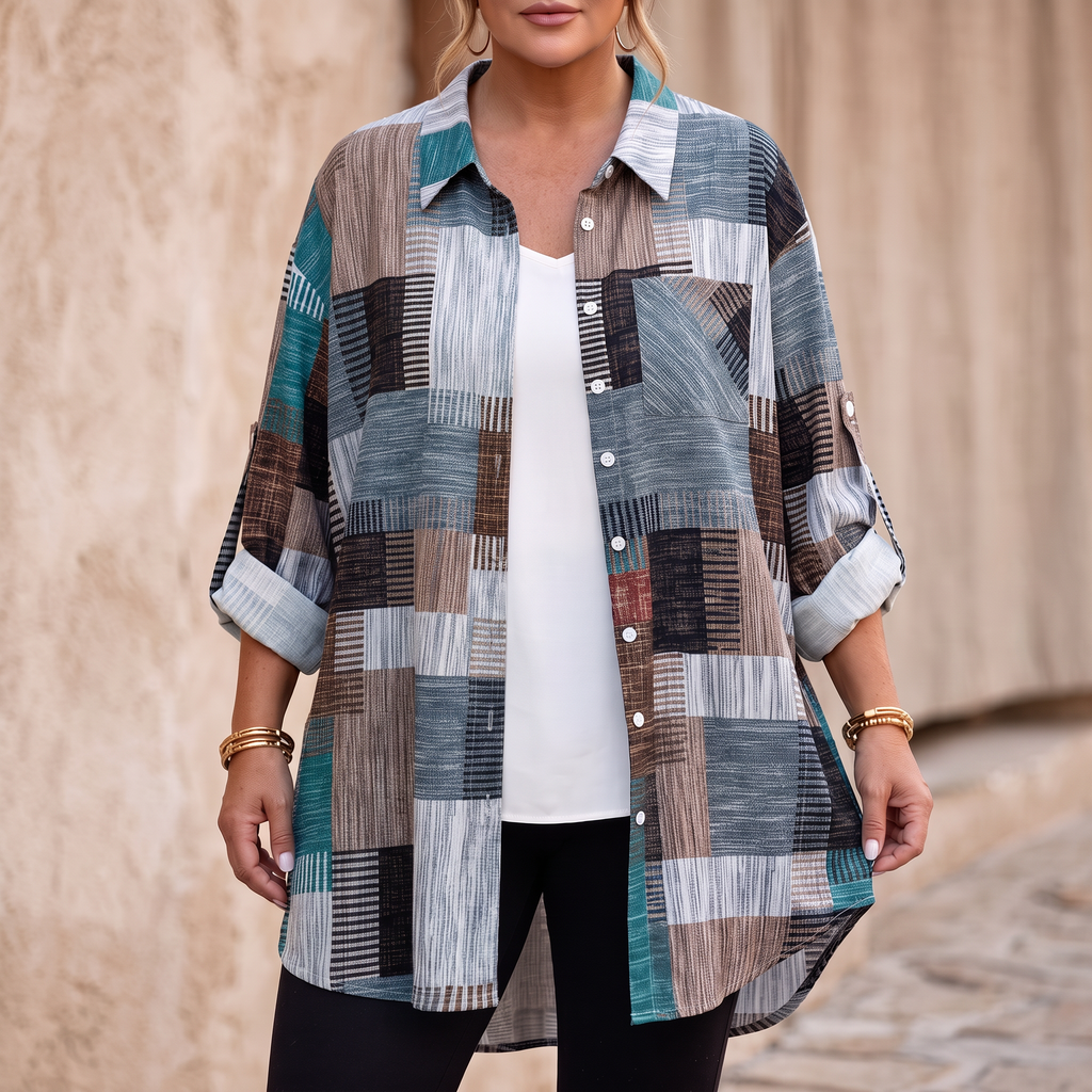 Plaidwell Patchwork Shirt - Plaid Women's Overshirt