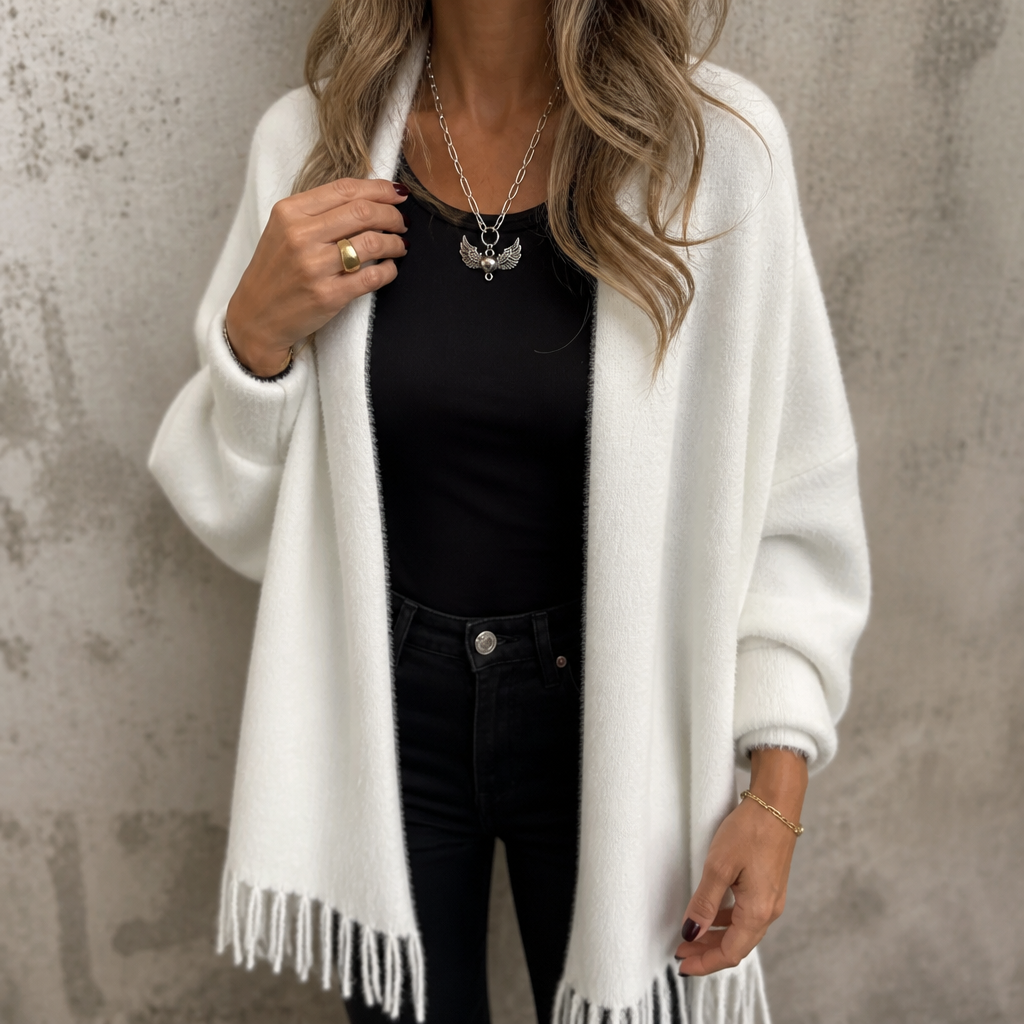Mantelle Wool Coat - Women's Shawl Collar Open Front Coat