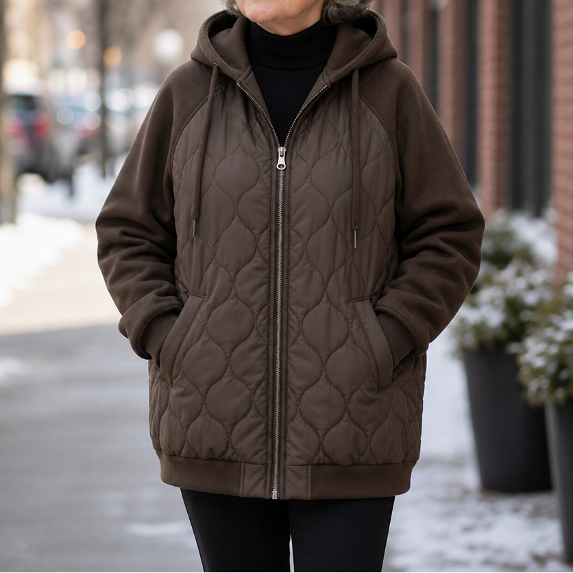 Wearbella Spliced Quilted Puffer - Women's Hooded Jacket