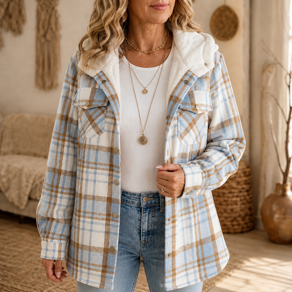 Huntlyn Sherpa-Lined Plaid Shacket - Women's Flannel Jacket