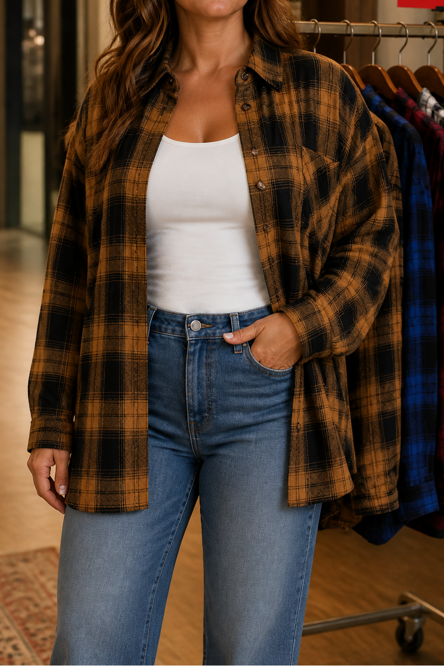 Overshirt & Co Buffalo Plaid Shacket - Women's Oversized