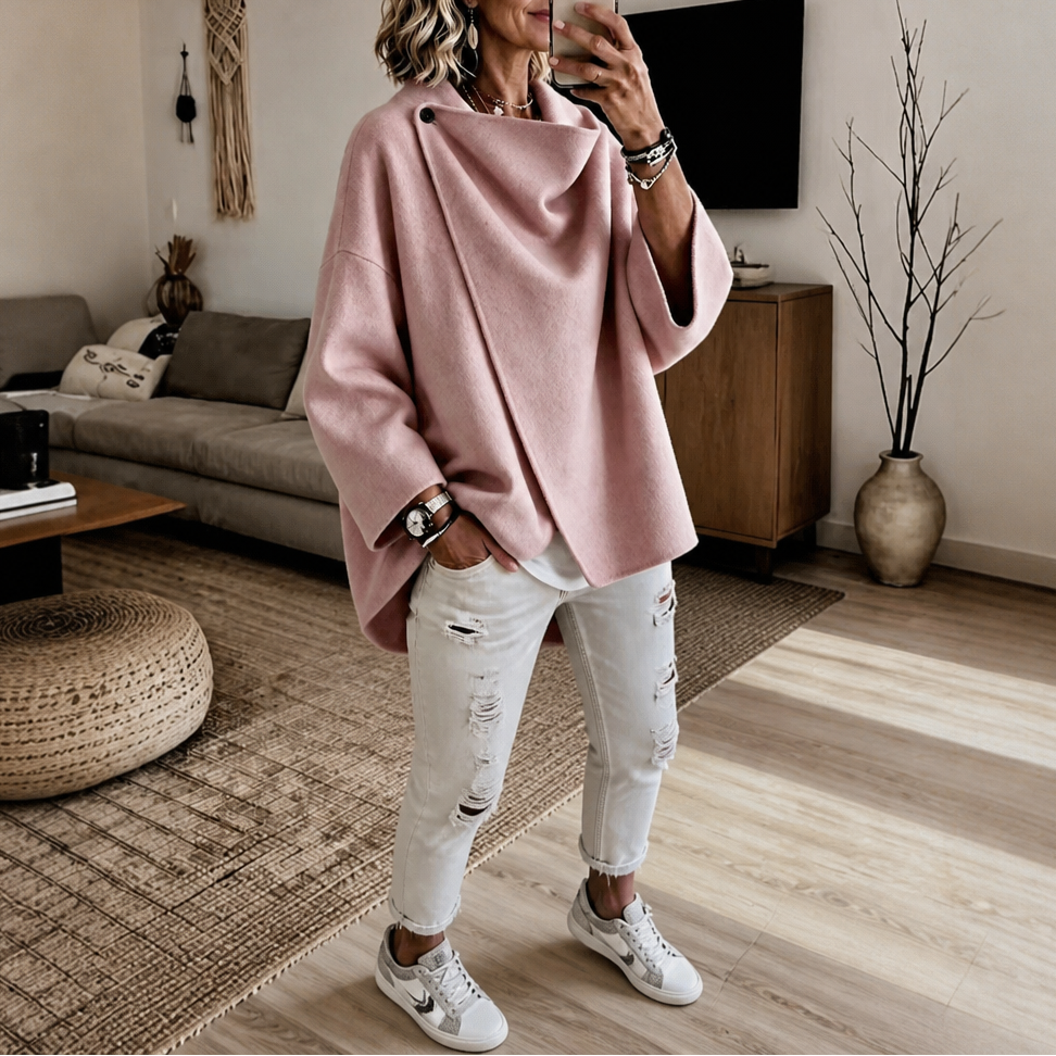 Wrapfield Wrap Cape Jacket - Women's Asymmetric Button Coat