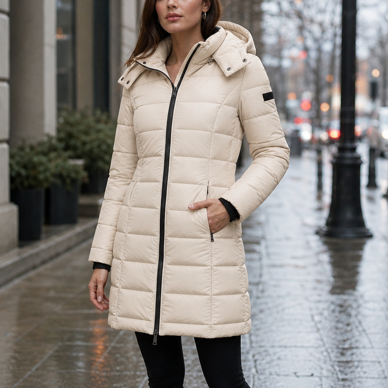 Wearbella Puffer Jacket - Women's Mid Length Hooded Puffer