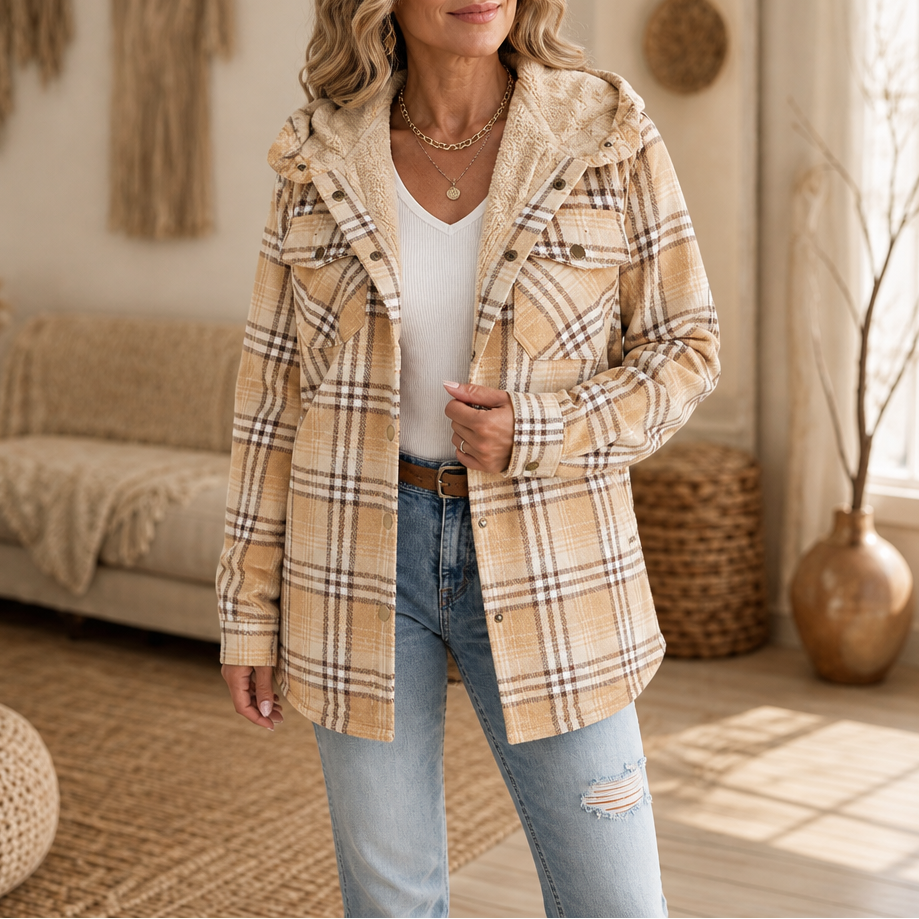 Huntlyn Sherpa-Lined Plaid Shacket - Women's Flannel Jacket