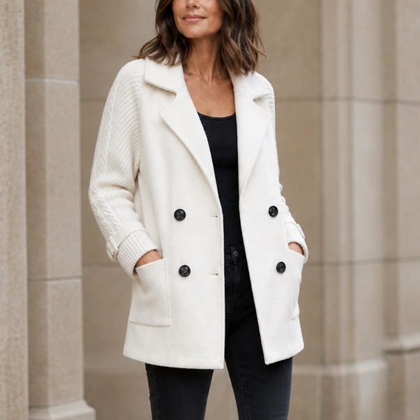 Doubletake Double-Breasted Coat - Lapel Women's Work Coat