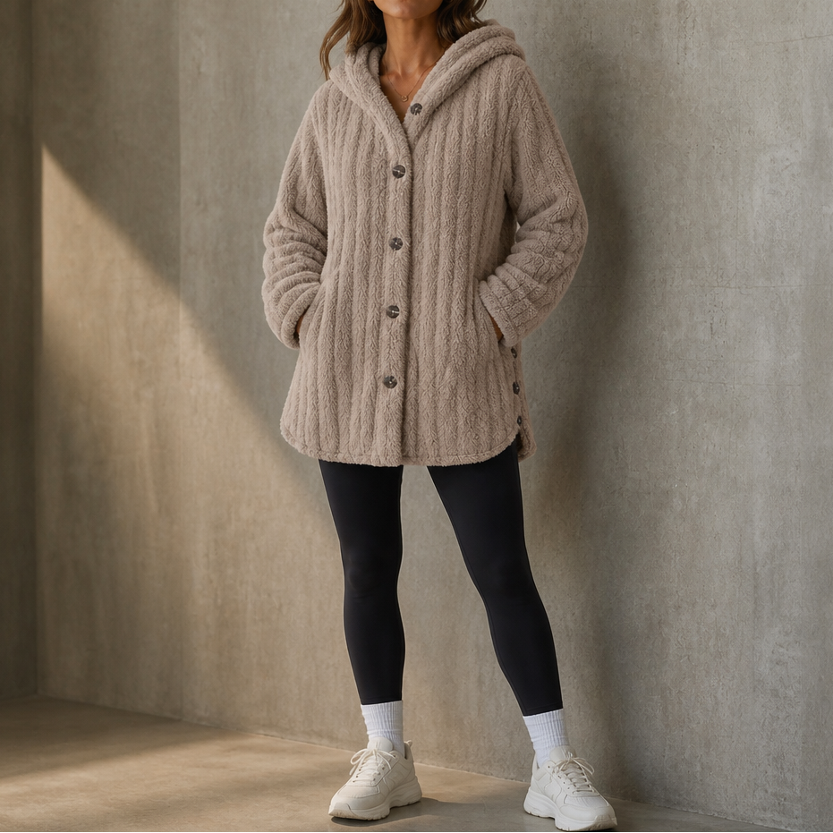 Wearbella Hooded Chunky Knit Cardigan - Women's Button-Up