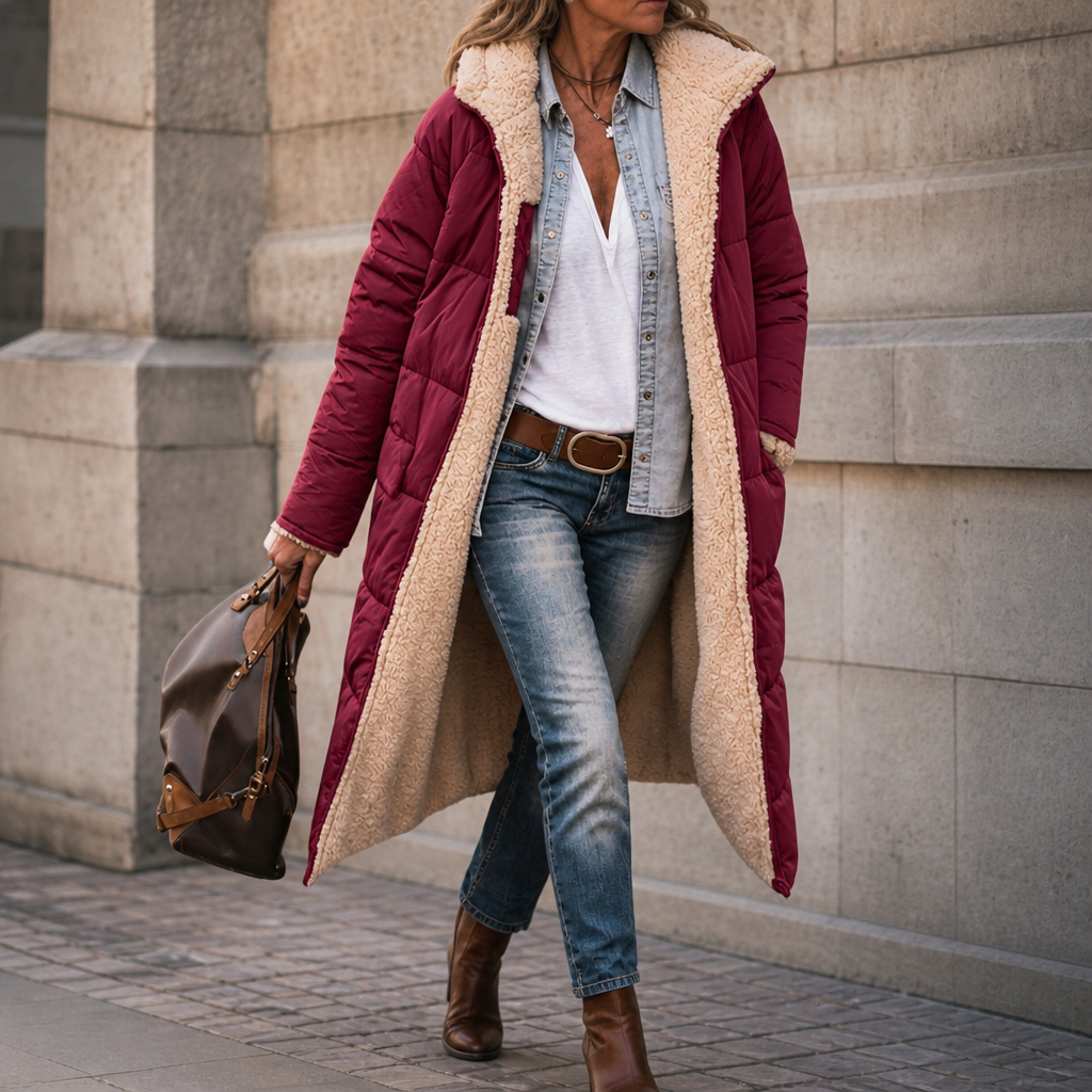 Reversa Reversible Long Coat - Hooded Women's Winter Coat